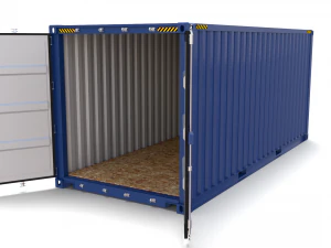 20ft shipping container blue 3D Model