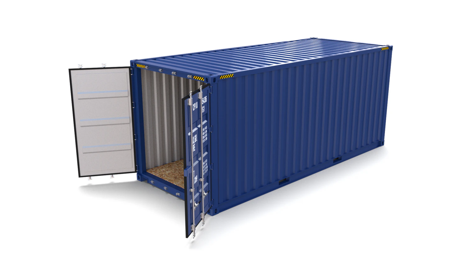 20ft shipping container blue 3D Model .c4d .max .obj .3ds .fbx .stl .blend 