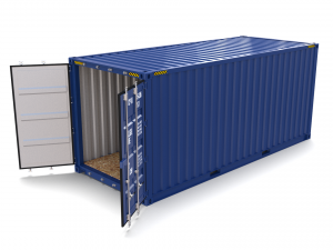 20ft shipping container blue 3D मॉडल