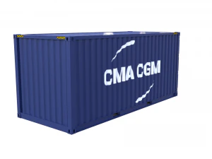 20ft shipping container cma cgm 3D Model