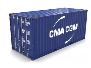 20ft shipping container cma cgm 3D Model