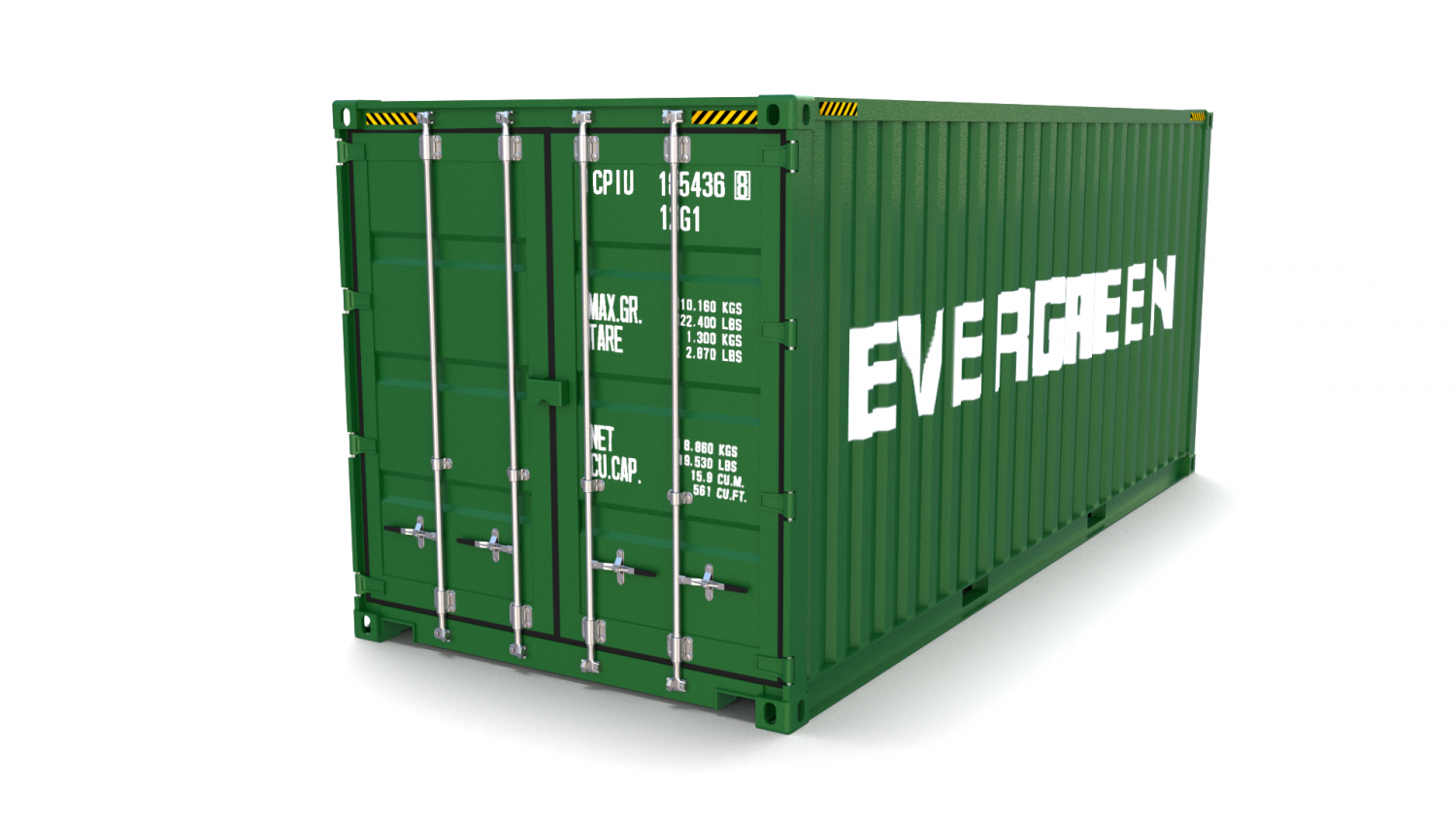 20ft Shipping Container Evergreen 3d Model In Shipping Containers 3dexport