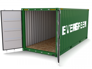 20ft shipping container evergreen 3D मॉडल