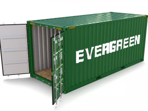 20-футовый морской контейнер вечнозеленый 3D Модель