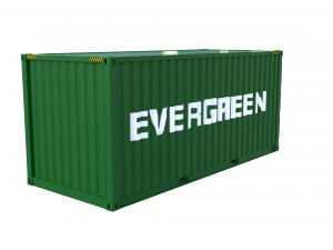 20ft shipping container evergreen 3D मॉडल