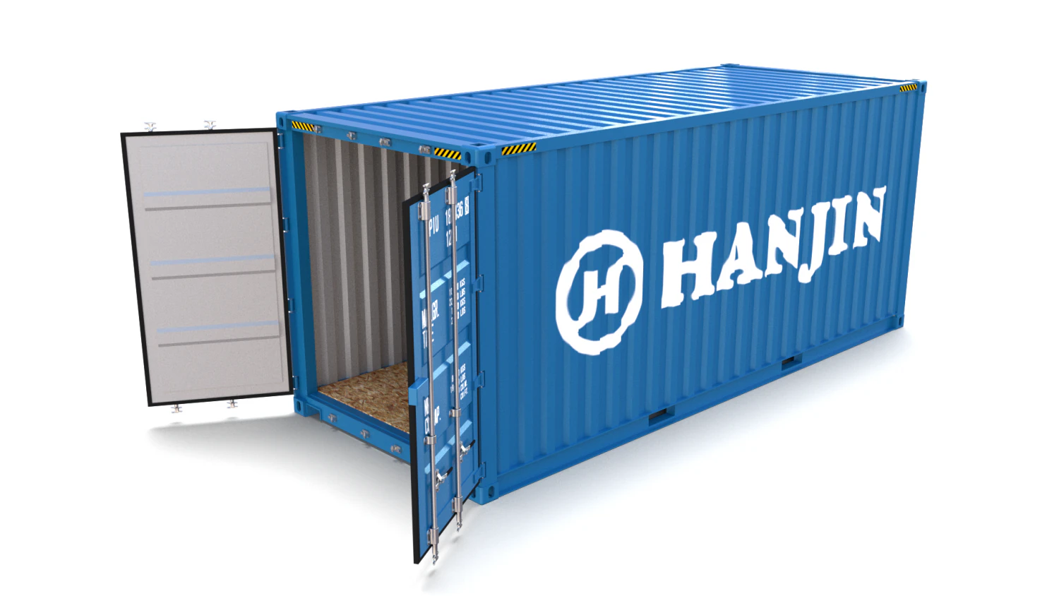 20ft shipping container hanjin 3D Model .c4d .max .obj .3ds .fbx .stl .blend