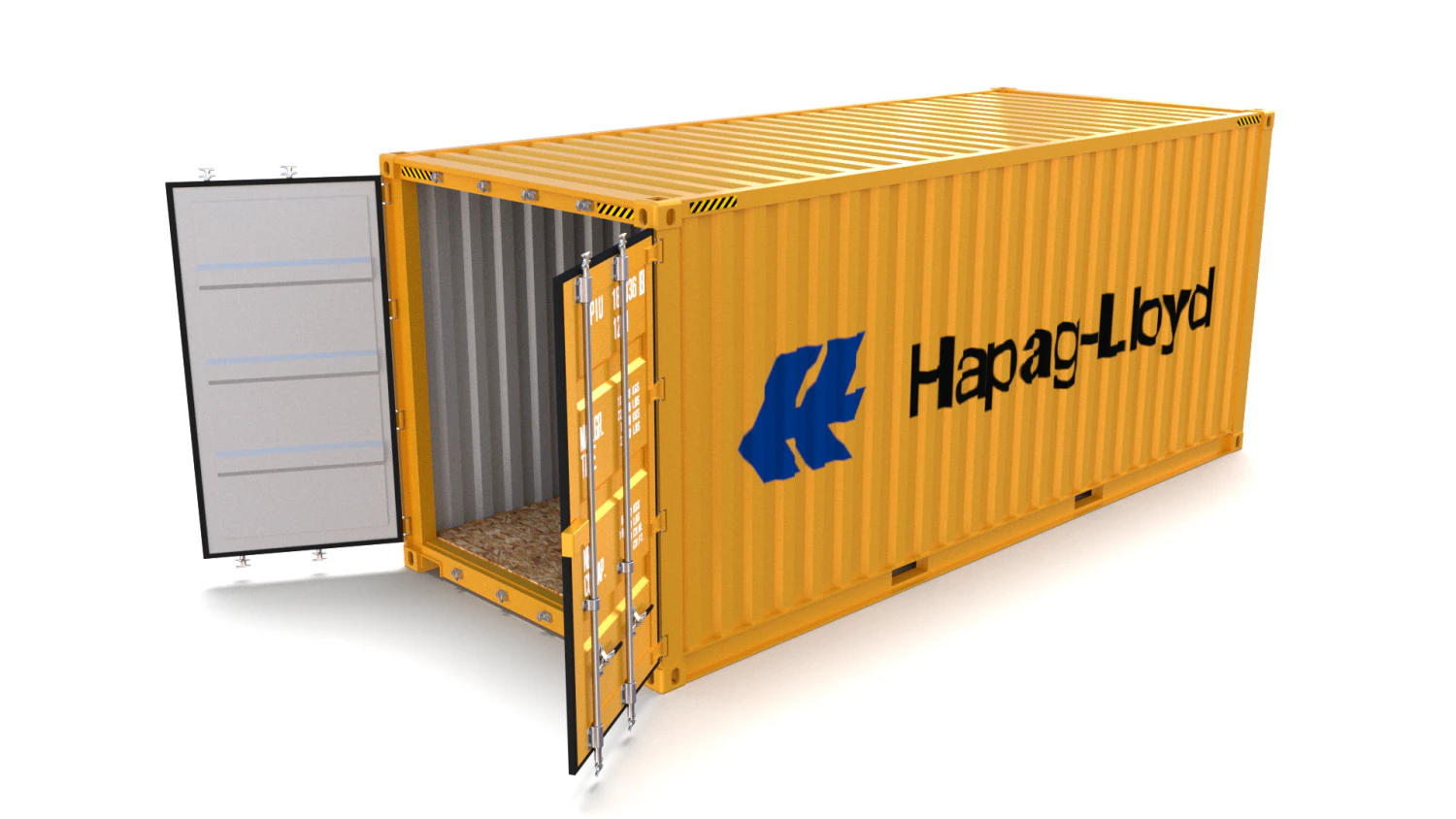 Cont&ecirc;iner de transporte de 20 p&eacute;s hapag lloyd Modelo 3D .c4d .max .obj .3ds .fbx .stl .blend 