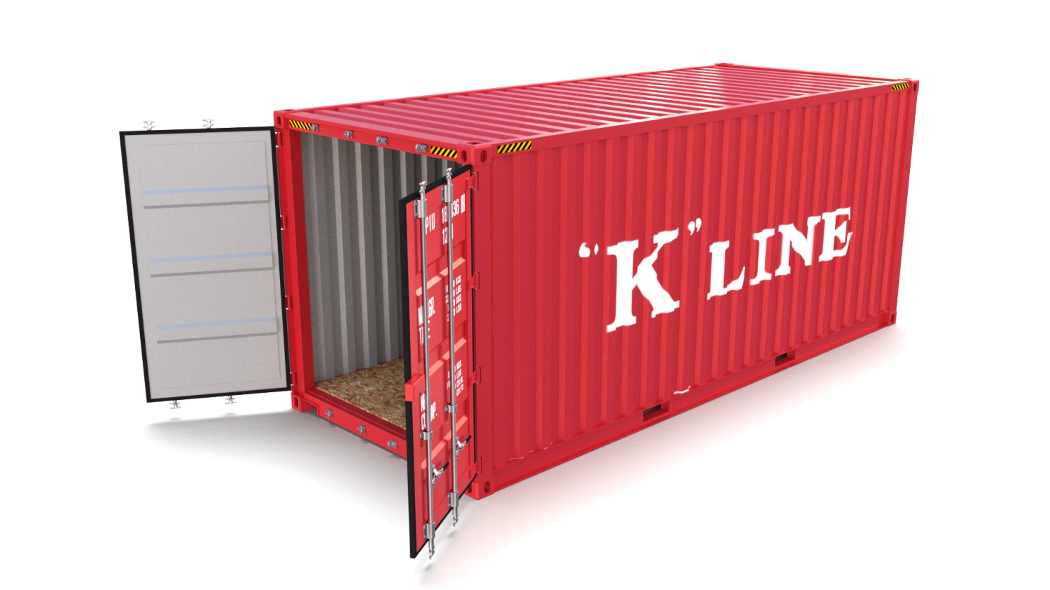 20ft shipping container k line 3D Model .c4d .max .obj .3ds .fbx .stl .blend 