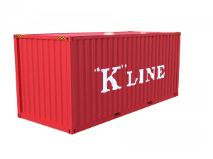 20ft shipping container k line 3D Model