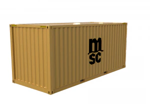 20ft shipping container msc 3D Model