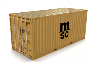 20ft shipping container msc 3D Model