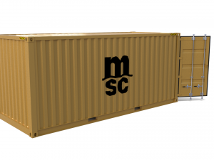 20ft shipping container msc 3D मॉडल