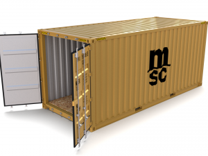 20ft shipping container msc 3D Model
