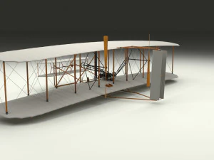 rocket locomotive and wright flyer pack 3D Model