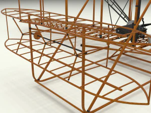 rocket locomotive and wright flyer pack 3D Model