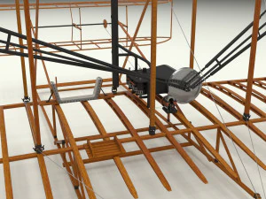 rocket locomotive and wright flyer pack 3D Model