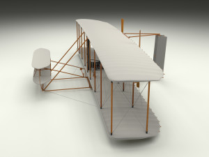 rocket locomotive and wright flyer pack 3Dモデル