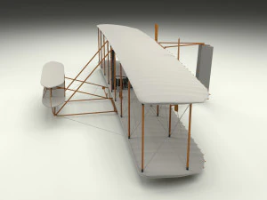 rocket locomotive and wright flyer pack 3D Model