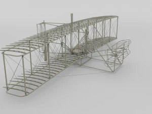 rocket locomotive and wright flyer pack 3D Model