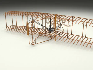 rocket locomotive and wright flyer pack 3D Model