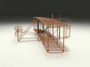rocket locomotive and wright flyer pack 3D Model