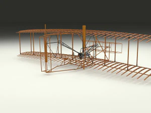 rocket locomotive and wright flyer pack 3D Model