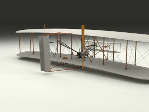 rocket locomotive and wright flyer pack 3D Model