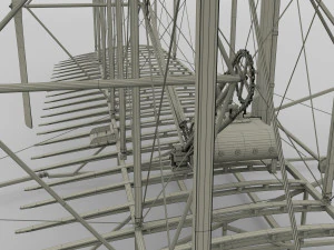 rocket locomotive and wright flyer pack 3D Model