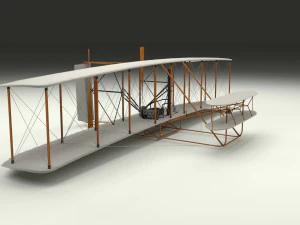 rocket locomotive and wright flyer pack 3D Model