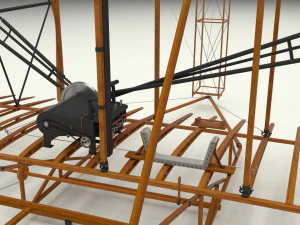 rocket locomotive and wright flyer pack 3D Model