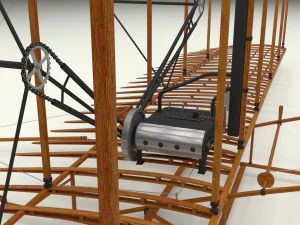 rocket locomotive and wright flyer pack 3D Model