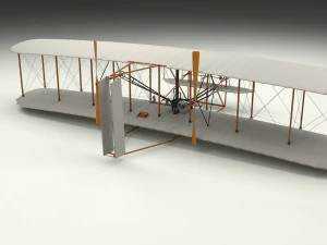 rocket locomotive and wright flyer pack 3D Model