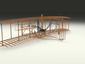 rocket locomotive and wright flyer pack 3D Model