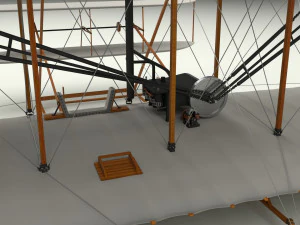 rocket locomotive and wright flyer pack 3D Model