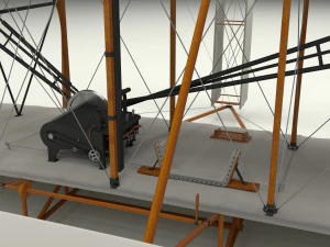 rocket locomotive and wright flyer pack 3D Model