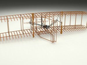 rocket locomotive and wright flyer pack 3Dモデル