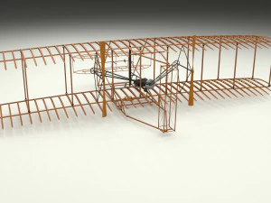 rocket locomotive and wright flyer pack 3D Model
