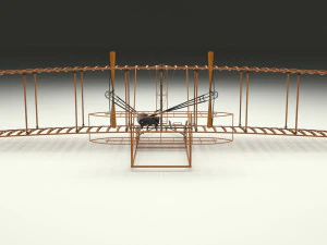 rocket locomotive and wright flyer pack 3D Model