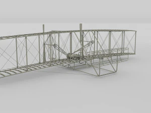 rocket locomotive and wright flyer pack 3D Model
