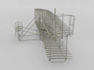 rocket locomotive and wright flyer pack 3D Model