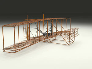 rocket locomotive and wright flyer pack 3D Model