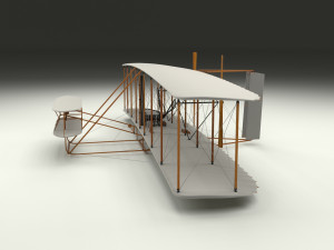 rocket locomotive and wright flyer pack 3Dモデル