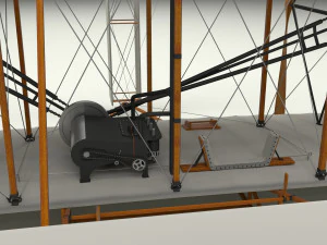 rocket locomotive and wright flyer pack 3D Model