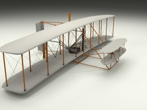 rocket locomotive and wright flyer pack 3Dモデル