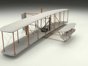 rocket locomotive and wright flyer pack 3D Model