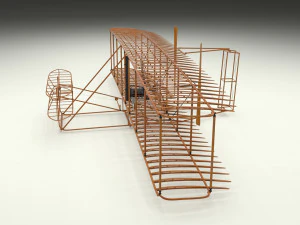 rocket locomotive and wright flyer pack 3D Model