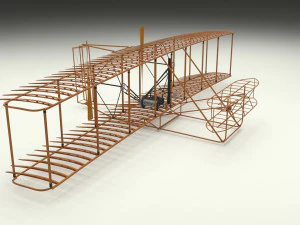 rocket locomotive and wright flyer pack 3D Model