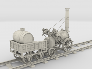 rocket locomotive and wright flyer pack 3Dモデル
