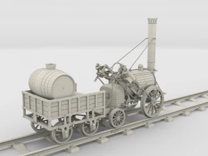 rocket locomotive and wright flyer pack 3D Model