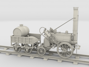 rocket locomotive and wright flyer pack 3Dモデル